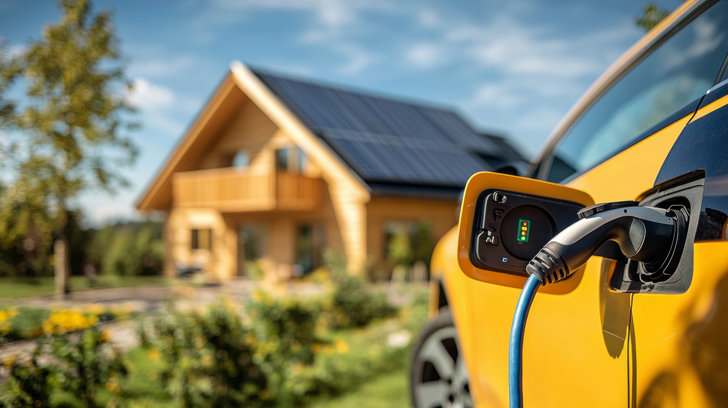 Voiture en charge à la maison