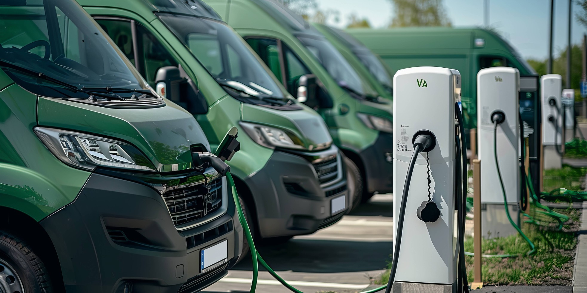 Camions en charges sur le parking de l'entreprise