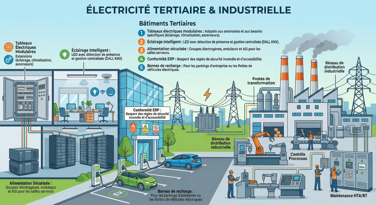 Solutions installations electriques batiments tertiaire