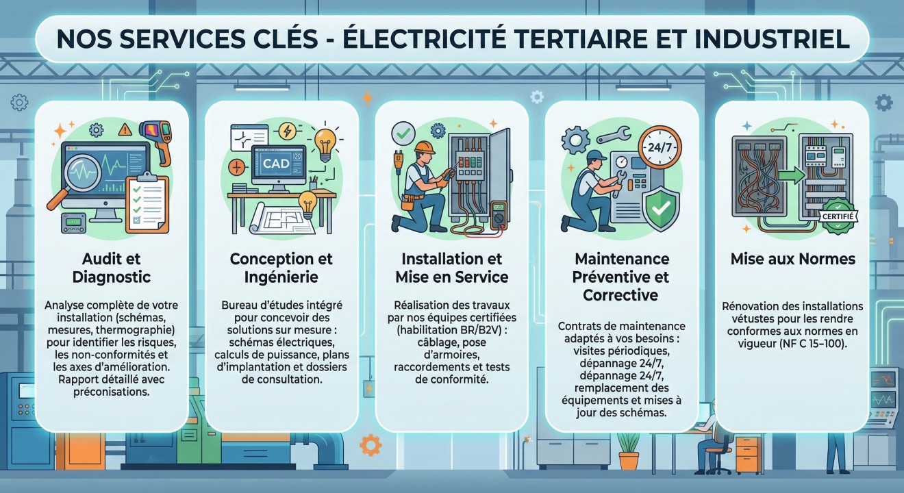 Services clefs installations electriques industrie et tertiaire
