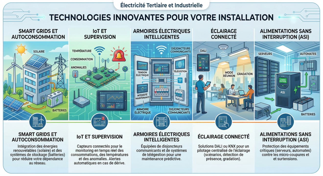 Technologies innovantes installations electrique industrie et tertiaire