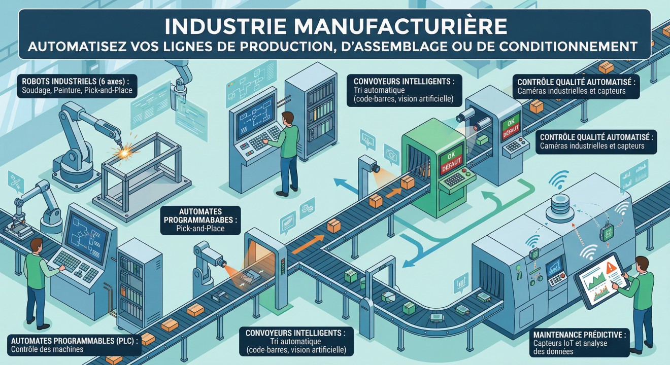 Illustration Automatisme Industrie Manufacturière