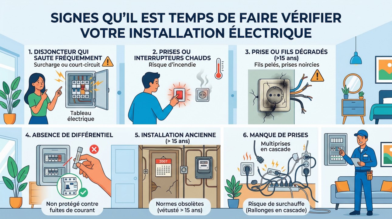 Signe d'une installation électrique à refaire