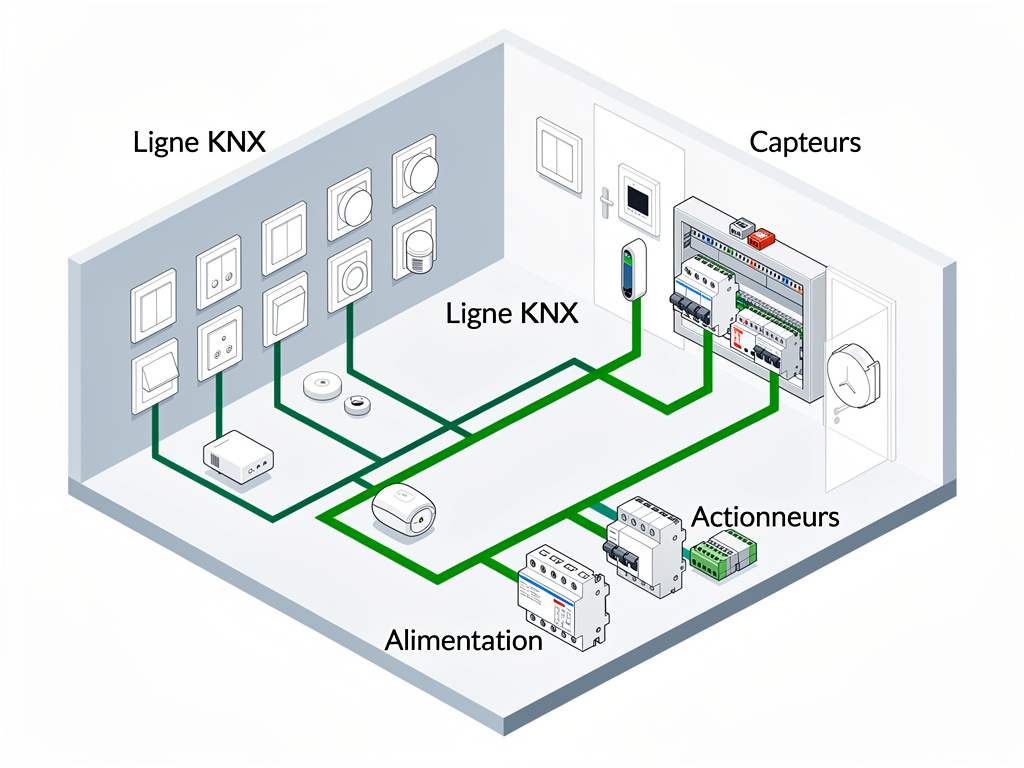 Reseau KNX sur paire torsadée
